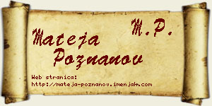 Mateja Poznanov vizit kartica